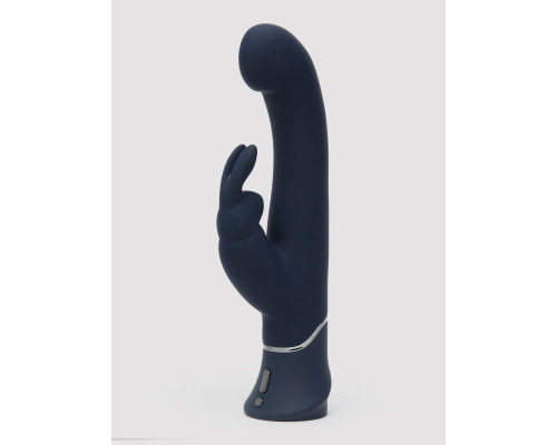 Темно-синий вибратор-кролик Greedy Girl Real-Feel Rabbit Vibrator - 25,4 см.