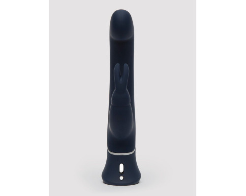 Темно-синий вибратор-кролик Greedy Girl Real-Feel Rabbit Vibrator - 25,4 см.