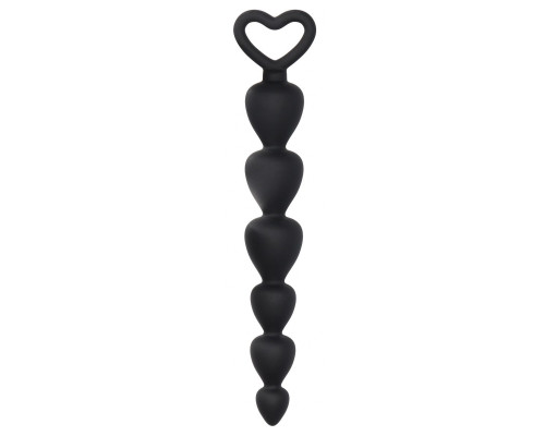 Черная анальная елочка Silicone Anal Beads - 17,5 см.