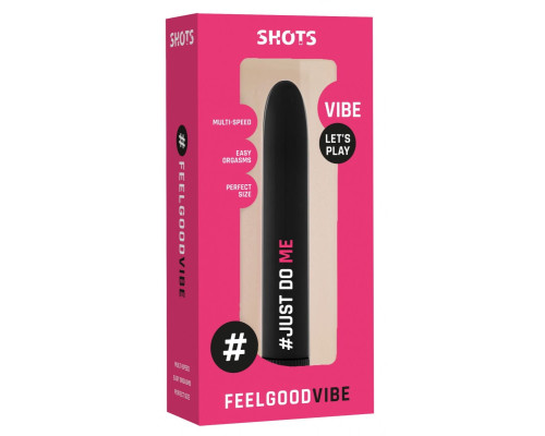 Черный гладкий вибромассажер Feelgood Vibe #Just do me - 17,2 см.