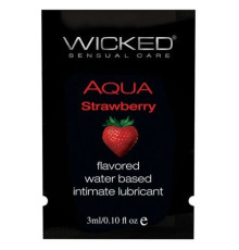 Лубрикант с ароматом клубники Wicked Aqua Strawberry - 3 мл.