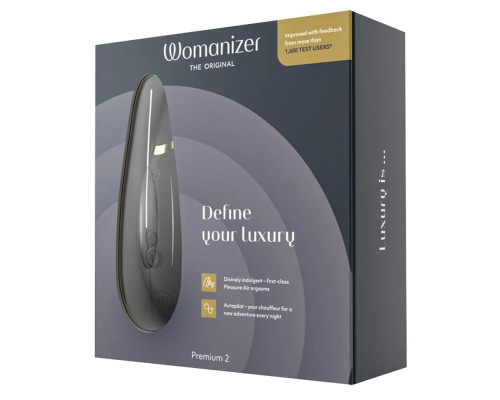 Черный клиторальный стимулятор Womanizer Premium 2