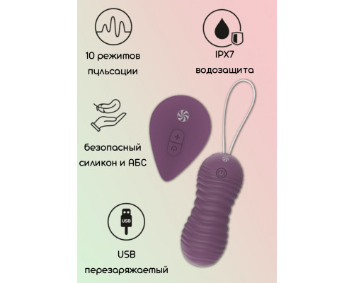 Фиолетовые вагинальные виброшарики с пультом ДУ Ray - 8,3 см.