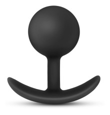 Черная анальная пробка Silicone Vibra Plug - 8,9 см.