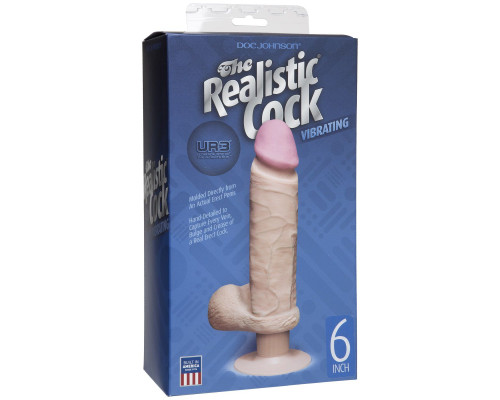 Вибромассажер-реалистик на присоске The Realistic Cock ULTRASKYN Vibrating 6”- 21,6 см.