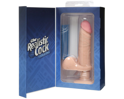 Вибромассажер-реалистик на присоске The Realistic Cock ULTRASKYN Vibrating 6”- 21,6 см.