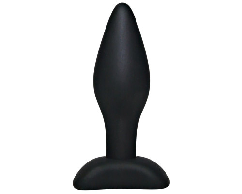 Чёрный анальный стимулятор Silicone Butt Plug Small - 9 см.