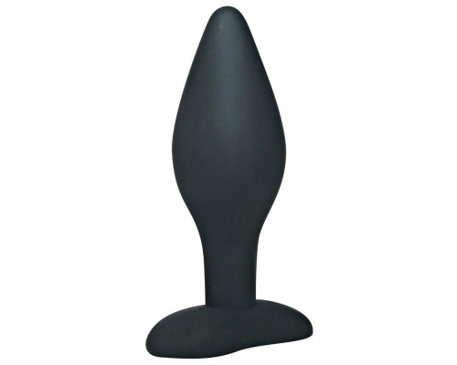 Чёрный анальный стимулятор Silicone Butt Plug Large - 12 см.