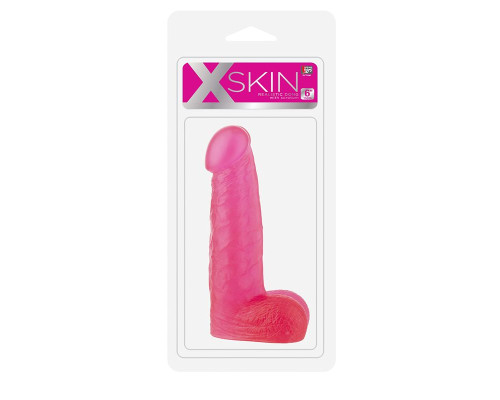 Розовый фаллоимитатор XSKIN 6 PVC DONG - 15,2 см.