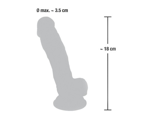 Реалистичный фаллоимитатор из силикона Medical Silicone Dildo - 18 см.