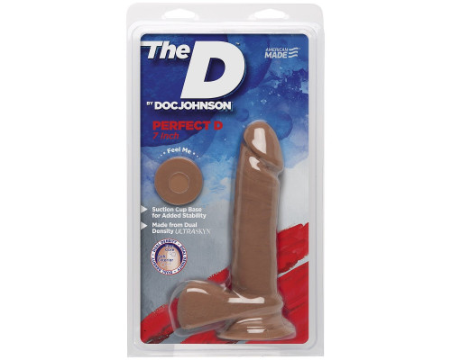 Фаллоимитатор-мулат The D Perfect D 7  Caramel - 17,8 см.