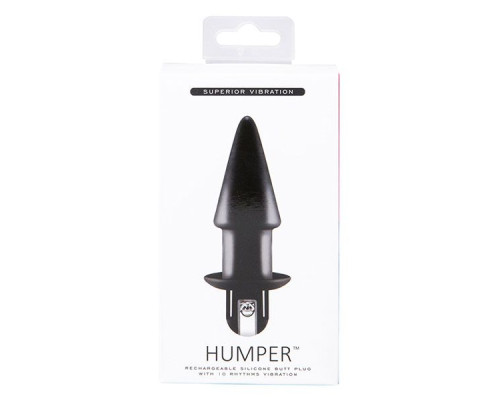 Черный конический анальный вибратор HUMPER 3.5INCH VIBRATOR