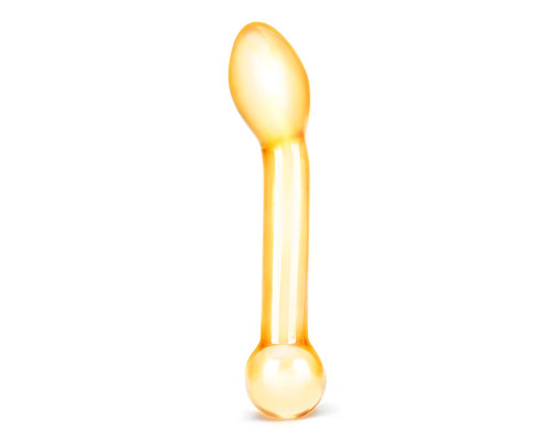 Золостистый стеклянный стимулятор простаты Honey Dripper - 17 см.