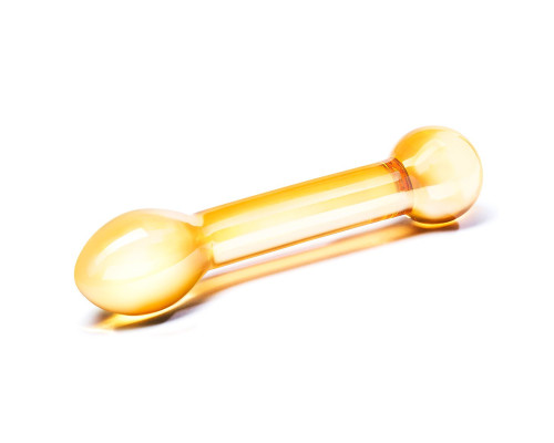 Золостистый стеклянный стимулятор простаты Honey Dripper - 17 см.