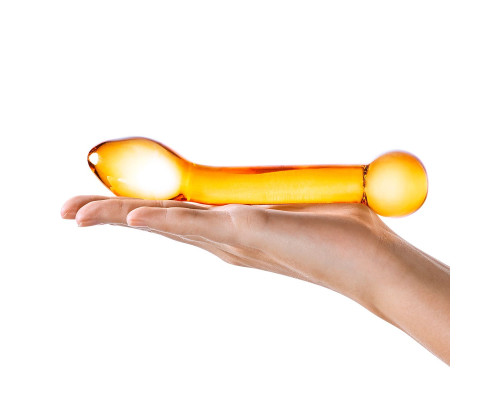 Золостистый стеклянный стимулятор простаты Honey Dripper - 17 см.