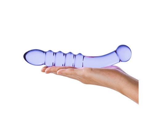 Фиолетовый фаллоимитатор из стекла Purple Rain - 22,9 см.