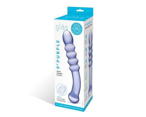Фиолетовый фаллоимитатор из стекла Purple Rain - 22,9 см.