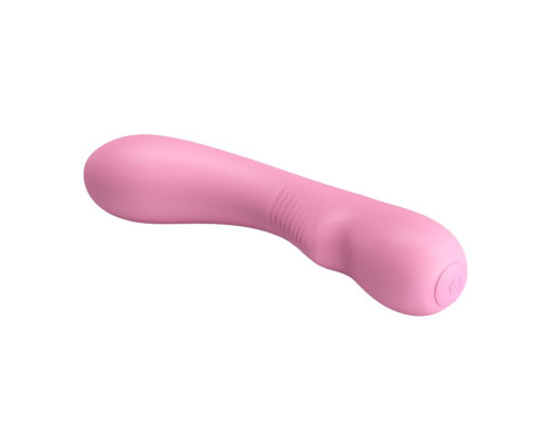 Нежно-розовый силиконовый вибратор Matt - 19 см.