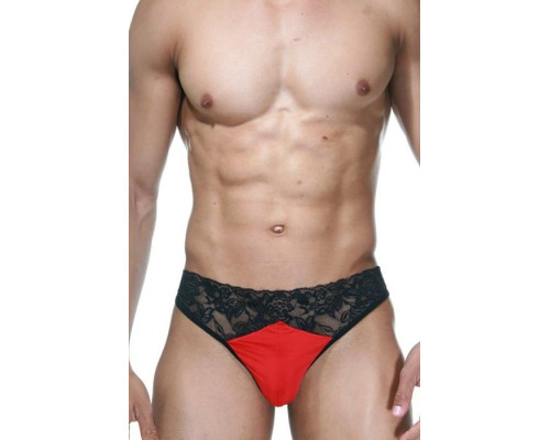 Мужские трусы-танга с кружевом