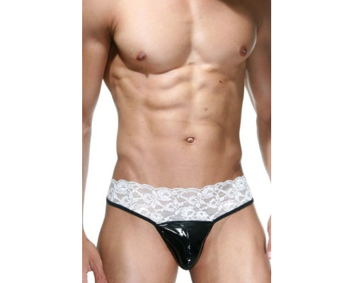 Мужские трусы-тонги с кружевом