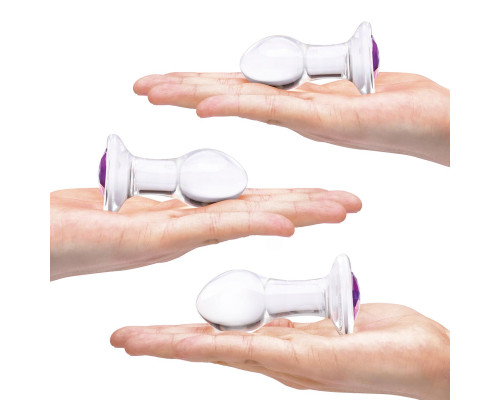 Набор из 3 стеклянных анальных пробок Bling Bling