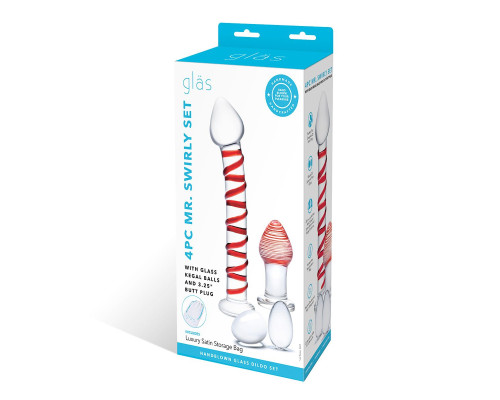 Набор из 4 стеклянных предметов Mr. Swirly Set