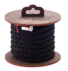 Черная хлопковая веревка для бондажа на катушке - 3 м.