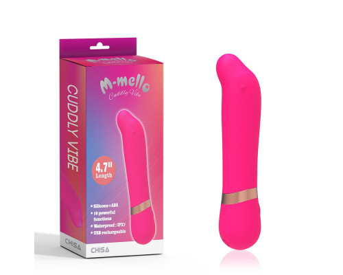 Розовый мини-вибратор для массажа G-точки Cuddly Vibe - 11,9 см.