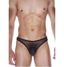 Мужские черные полупрозрачные трусы-бразилиана