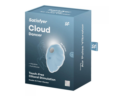 Голубой вакуум-волновой клиторальный вибростимулятор Cloud Dancer