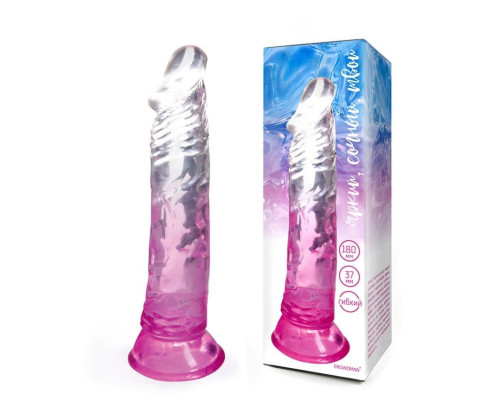 Розовый гибкий фаллоимитатор - 20,5 см.