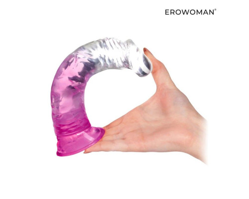 Розовый гибкий фаллоимитатор - 20,5 см.