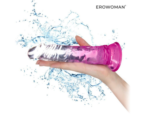 Розовый гибкий фаллоимитатор - 20,5 см.