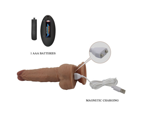 Телесный вибратор-реалистик на присоске Jonathan - 21 см.