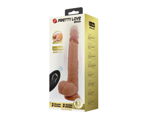 Телесный вибратор-реалистик на присоске Jonathan - 21 см.