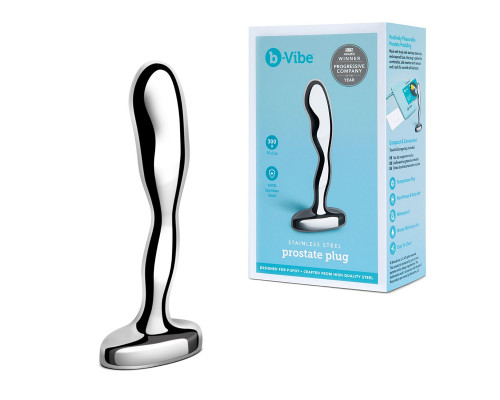 Стальной стимулятор простаты Stainless Steel Prostate Plug - 11,5 см.