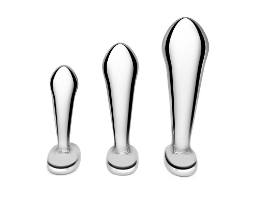 Набор из 3 стальных стимуляторов простаты Stainless Steel P-spot Training Set