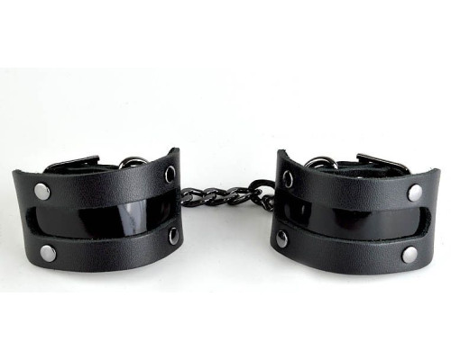 Чёрные наручники с вставкой «Пятница»