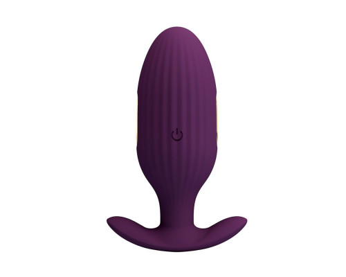 Фиолетовая анальная вибропробка с электростимуляцией Jefferson - 9,2 см.
