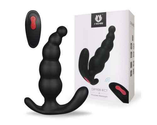 Черный анальный вибромассажер Dipper-RCT - 14,8 см.