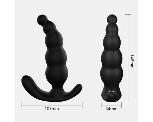 Черный анальный вибромассажер Dipper-RCT - 14,8 см.