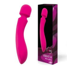 Малиновый wand-вибратор с 10 режимами вибрации головки