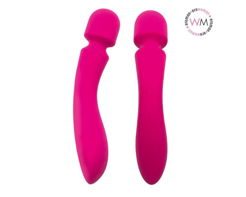 Малиновый wand-вибратор с 10 режимами вибрации головки