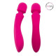 Малиновый wand-вибратор с 10 режимами вибрации головки
