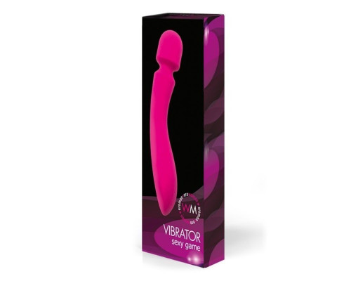 Малиновый wand-вибратор с 10 режимами вибрации головки