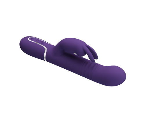 Фиолетовый вибратор Coale с ротацией бусин и возвратно-поступательными движениями - 22,6 см.