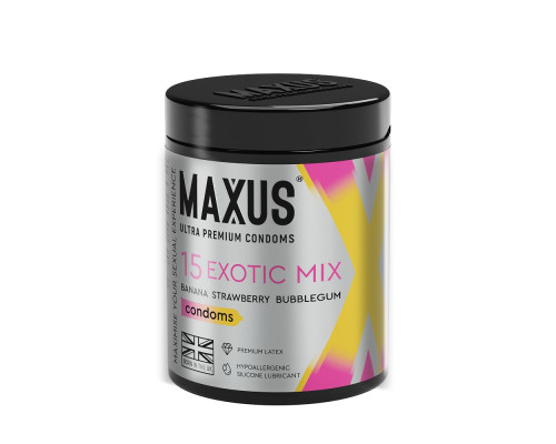 Цветные ароматизированные презервативы MAXUS Exotic Mix - 15 шт.