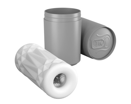 Белый компактный мастурбатор Maid Service в упаковке-банке