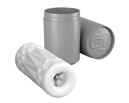 Белый компактный мастурбатор Fine Lady в упаковке-банке