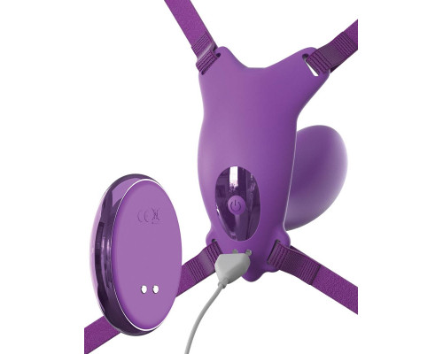 Фиолетовый пояс с вибровкладкой Ultimate G-Spot Butterfly Strap-On